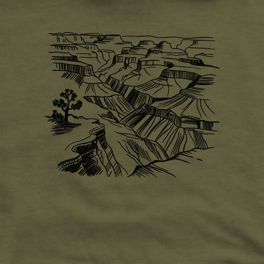 Grand Canyon Line Drawing Crewneck Sweatshirt Adventure and Outdoors Themed Sweatshirt