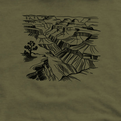 Grand Canyon Line Drawing Crewneck Sweatshirt Adventure and Outdoors Themed Sweatshirt