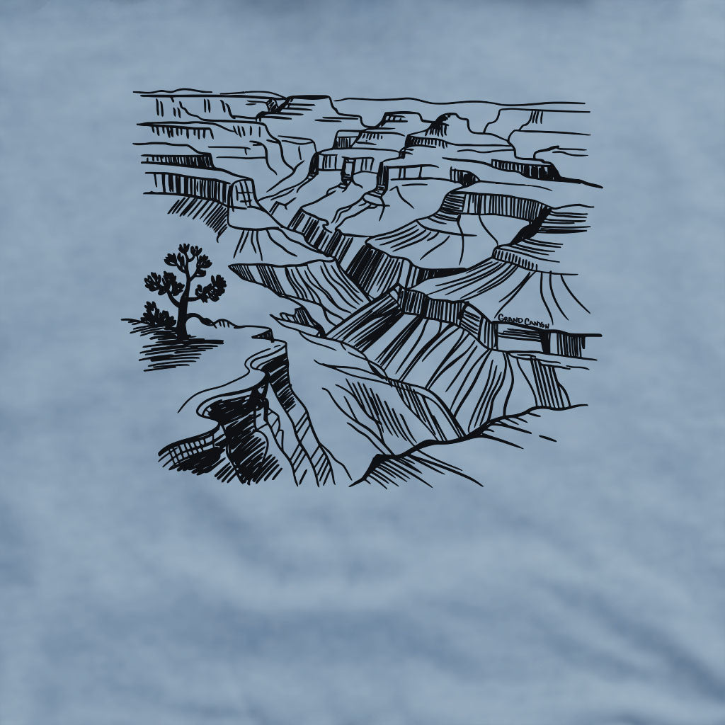 Grand Canyon Line Drawing Crewneck Sweatshirt Adventure and Outdoors Themed Sweatshirt