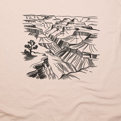 Grand Canyon Line Drawing T-Shirt Adventure and Outdoors Themed T-Shirt