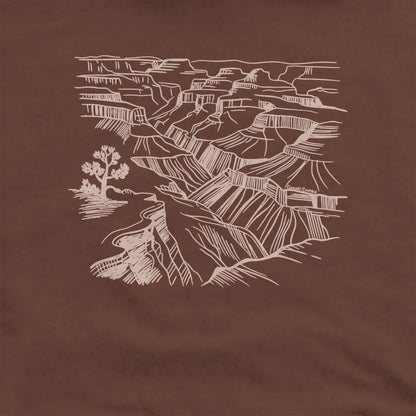 Grand Canyon Line Drawing Hoodie Adventure and Outdoors Themed Hoodie