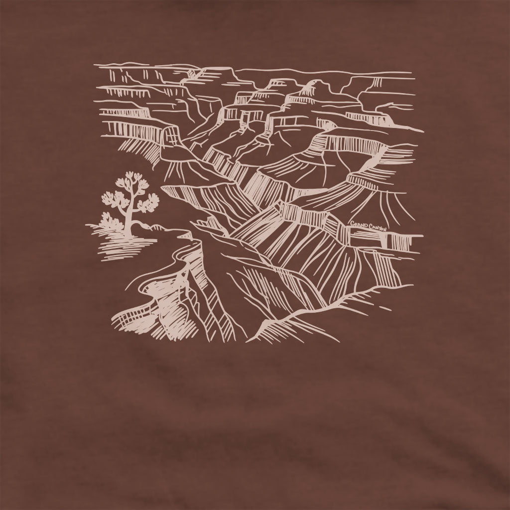 Grand Canyon Line Drawing Crewneck Sweatshirt Adventure and Outdoors Themed Sweatshirt