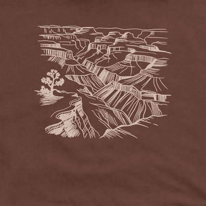 Grand Canyon Line Drawing Crewneck Sweatshirt Adventure and Outdoors Themed Sweatshirt