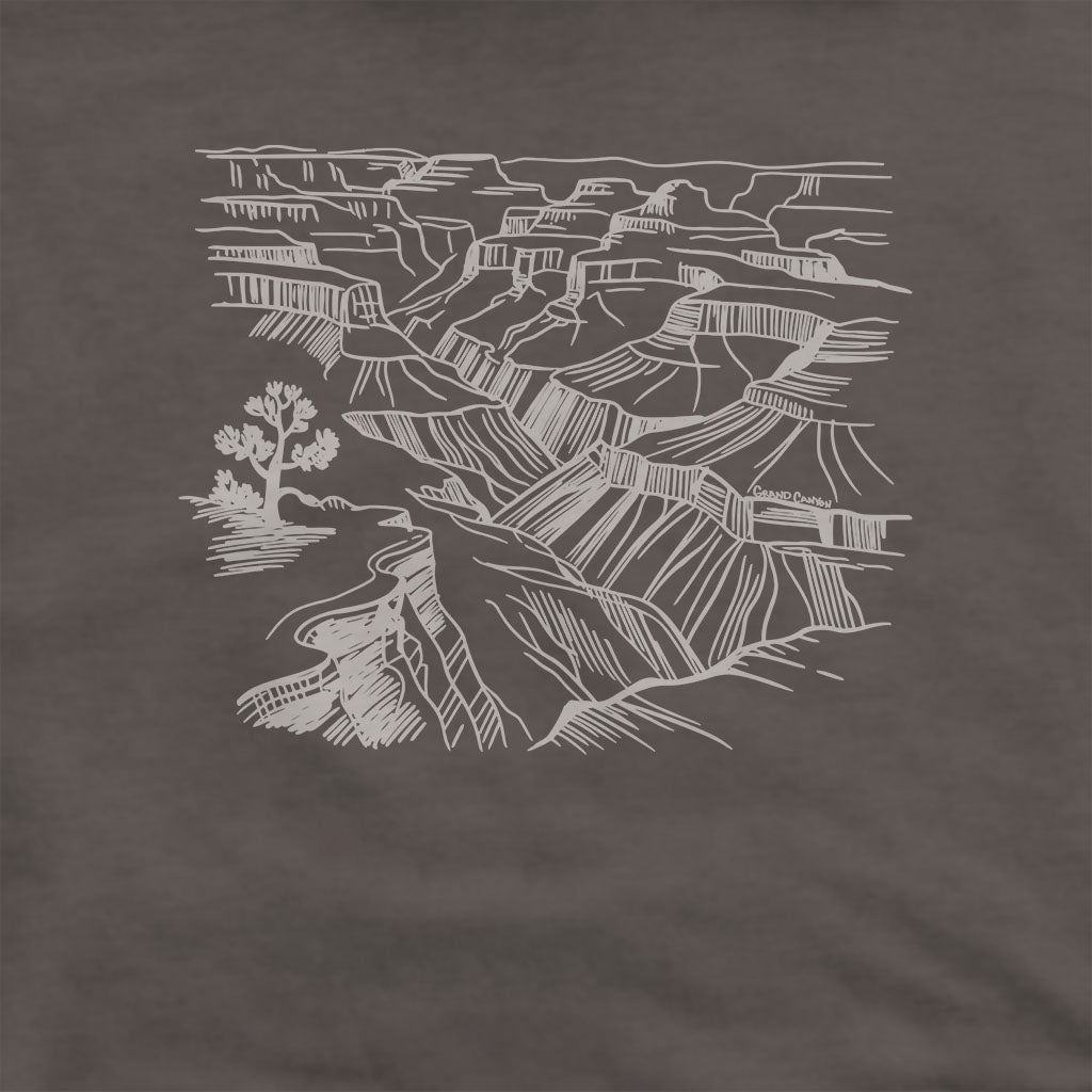 Grand Canyon Line Drawing Hoodie Adventure and Outdoors Themed Hoodie