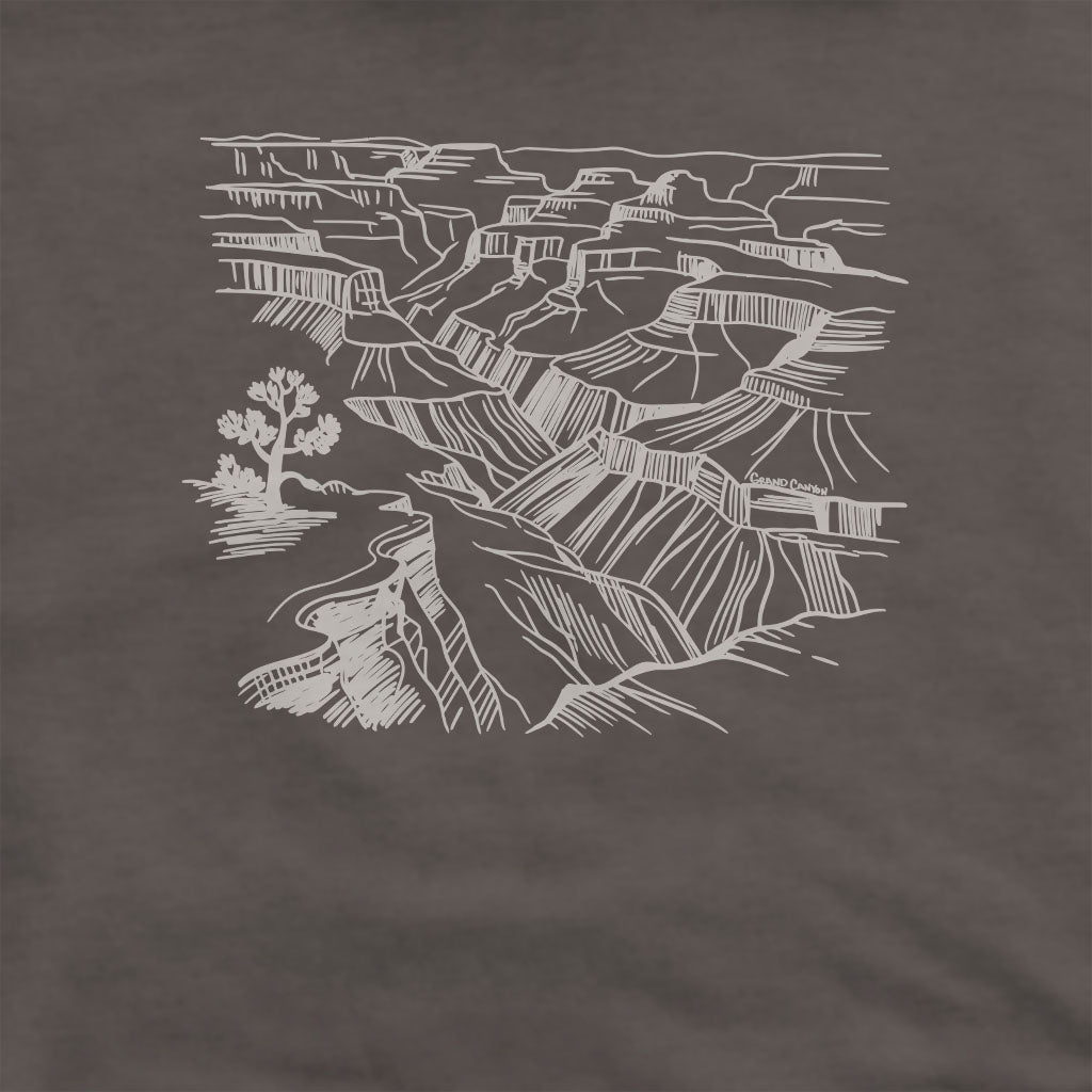 Grand Canyon Line Drawing Crewneck Sweatshirt Adventure and Outdoors Themed Sweatshirt