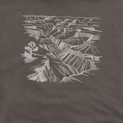Grand Canyon Line Drawing Crewneck Sweatshirt Adventure and Outdoors Themed Sweatshirt