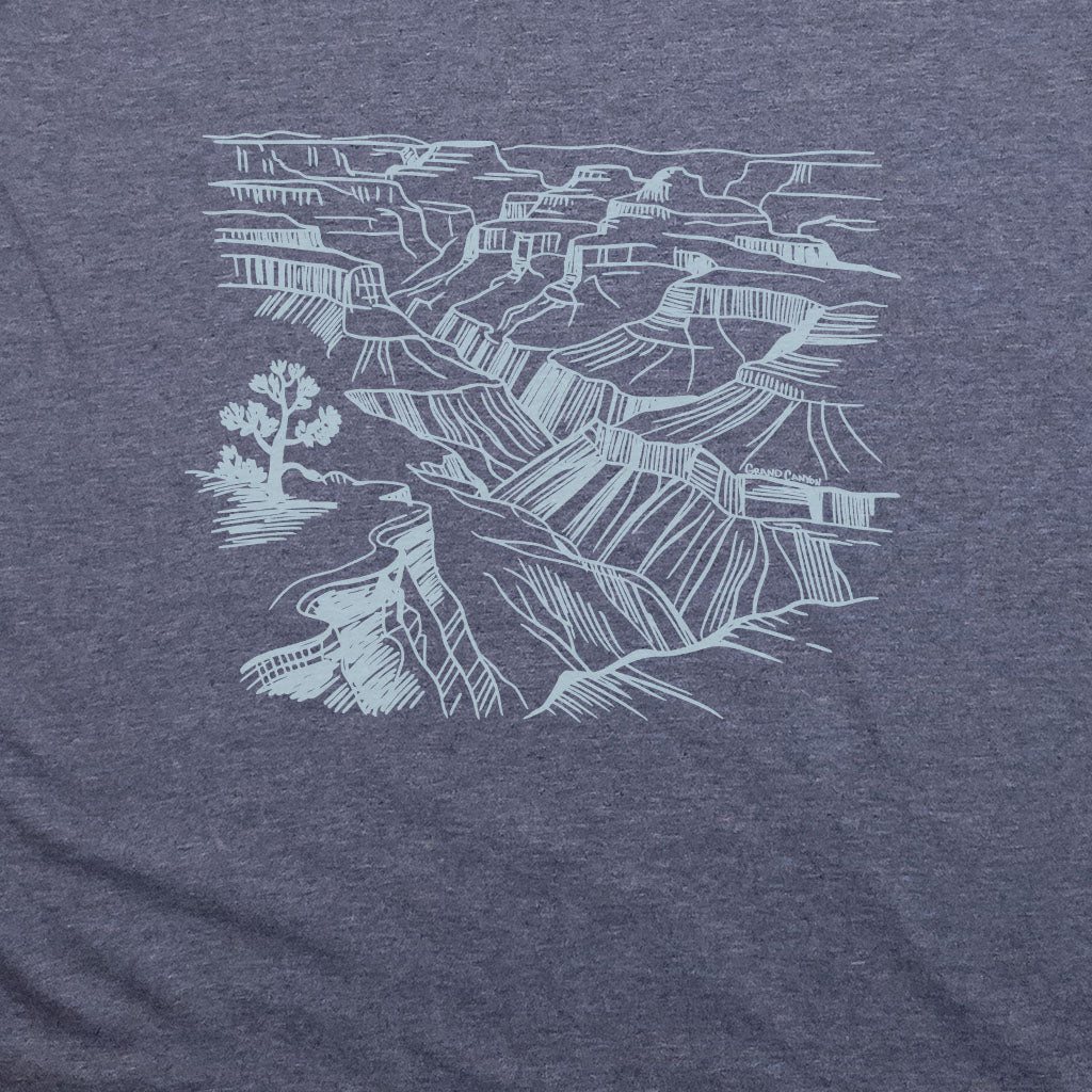 Grand Canyon Line Drawing T-Shirt Adventure and Outdoors Themed T-Shirt