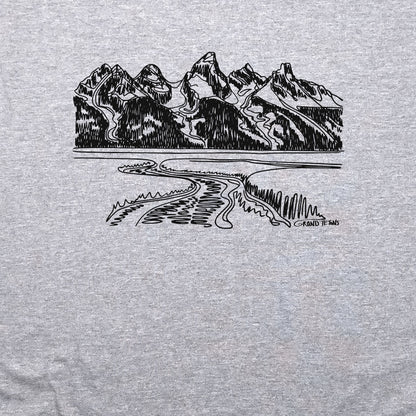Grand Tetons Line Drawing Crewneck Sweatshirt Adventure and Outdoors Themed Sweatshirt