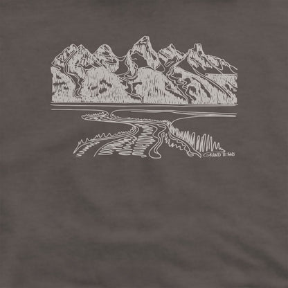 Grand Tetons Line Drawing Crewneck Sweatshirt Adventure and Outdoors Themed Sweatshirt