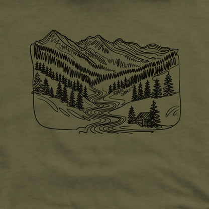 Great Smoky Line Drawing Hoodie Adventure and Outdoors Themed Hoodie