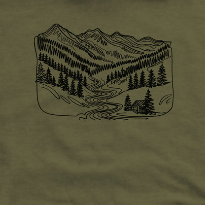Great Smoky Line Drawing Crewneck Sweatshirt Adventure and Outdoors Themed Sweatshirt