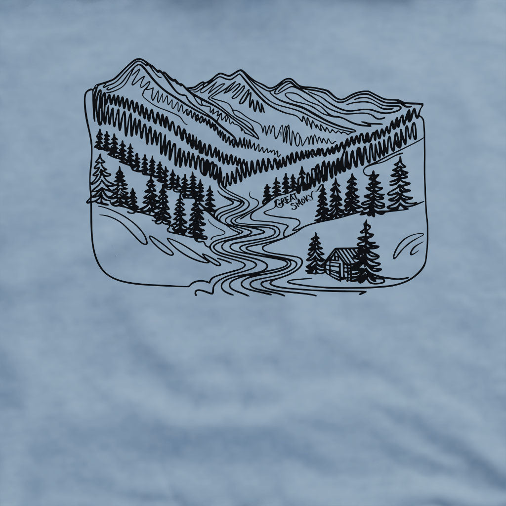 Great Smoky Line Drawing Crewneck Sweatshirt Adventure and Outdoors Themed Sweatshirt