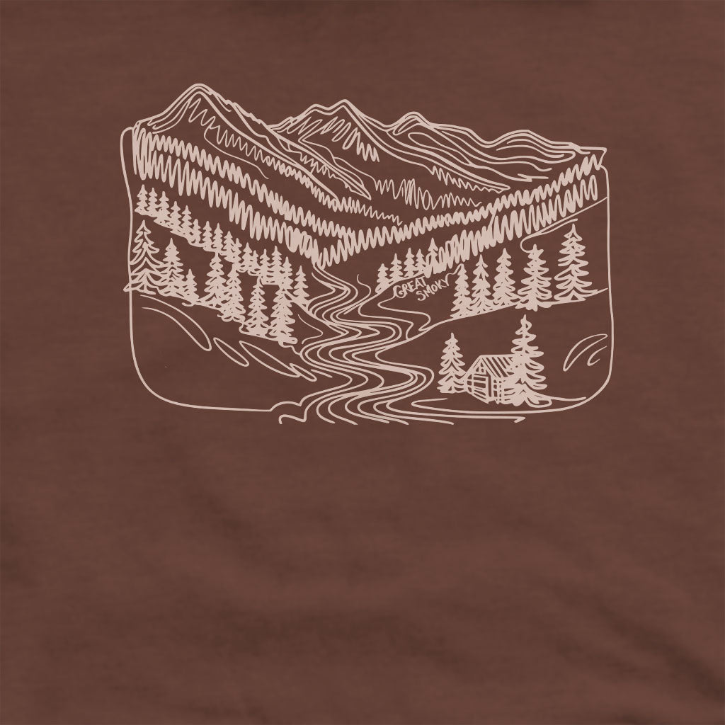 Great Smoky Line Drawing Crewneck Sweatshirt Adventure and Outdoors Themed Sweatshirt
