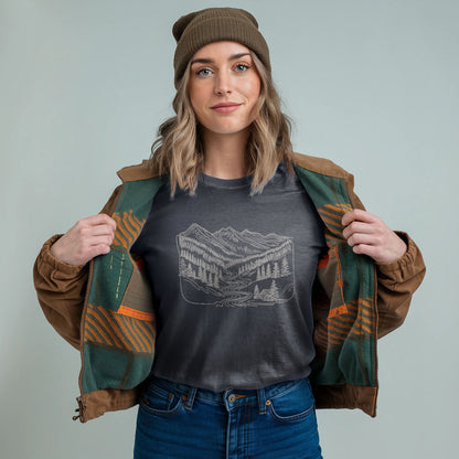 Great Smoky Line Drawing T-Shirt Adventure and Outdoors Themed T-Shirt