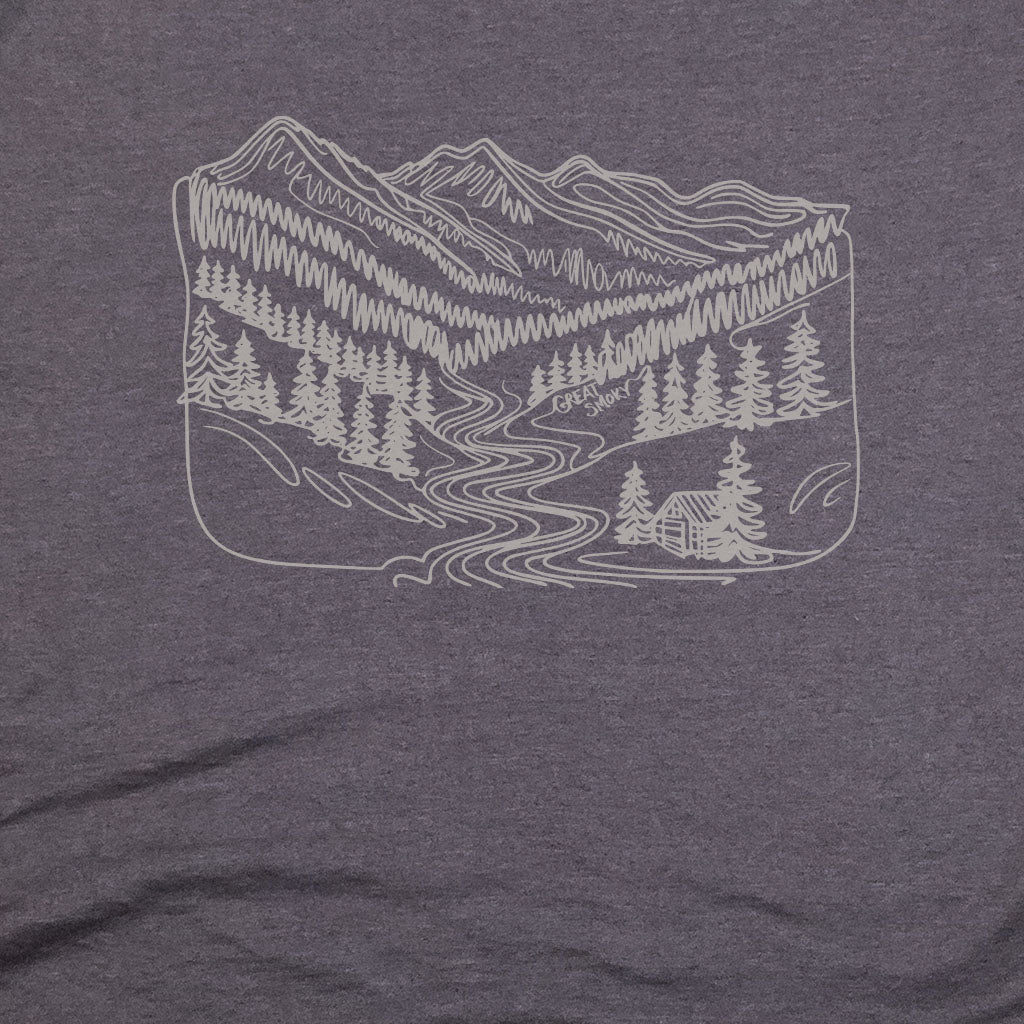 Great Smoky Line Drawing T-Shirt Adventure and Outdoors Themed T-Shirt