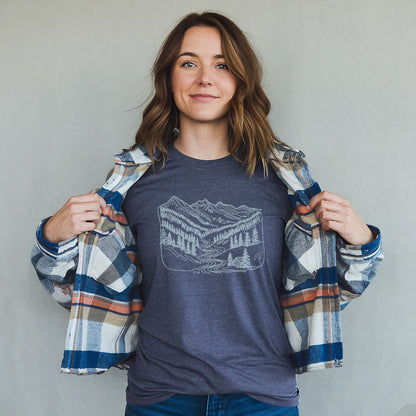 Great Smoky Line Drawing T-Shirt Adventure and Outdoors Themed T-Shirt