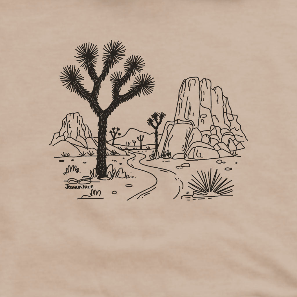 Joshua Tree Line Drawing Hoodie Adventure and Outdoors Themed Hoodie