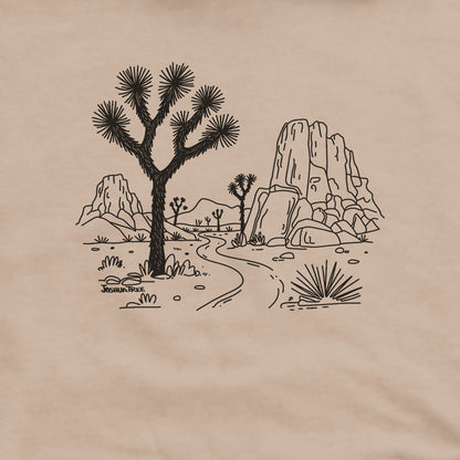 Joshua Tree Line Drawing Hoodie Adventure and Outdoors Themed Hoodie