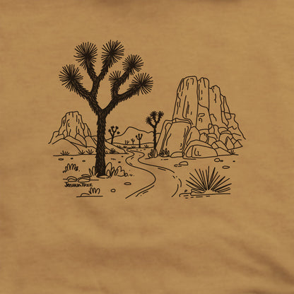 Joshua Tree Line Drawing Hoodie Adventure and Outdoors Themed Hoodie