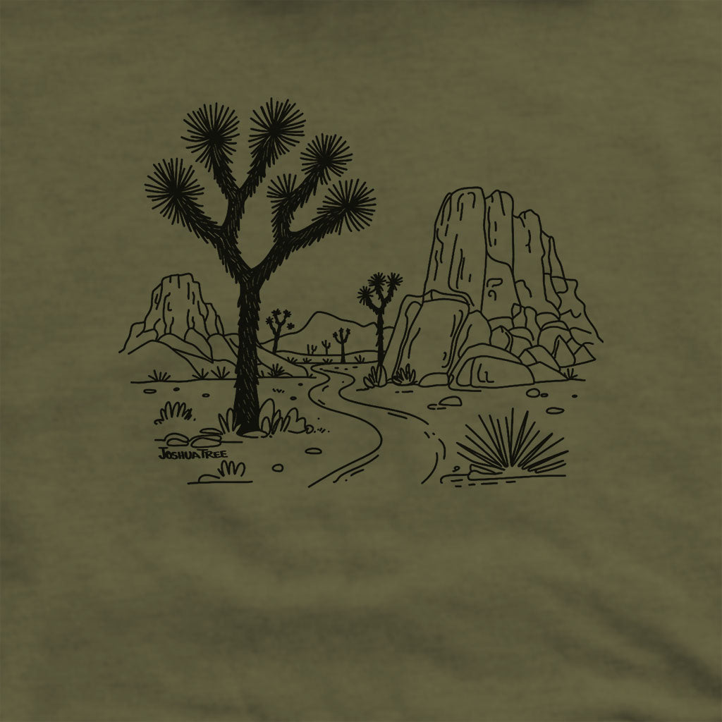 Joshua Tree Line Drawing Hoodie Adventure and Outdoors Themed Hoodie