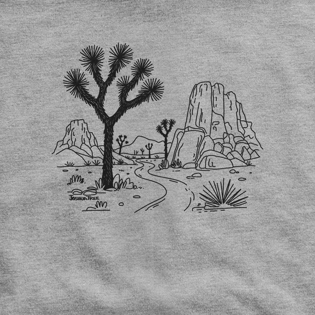Joshua Tree Line Drawing Hoodie Adventure and Outdoors Themed Hoodie