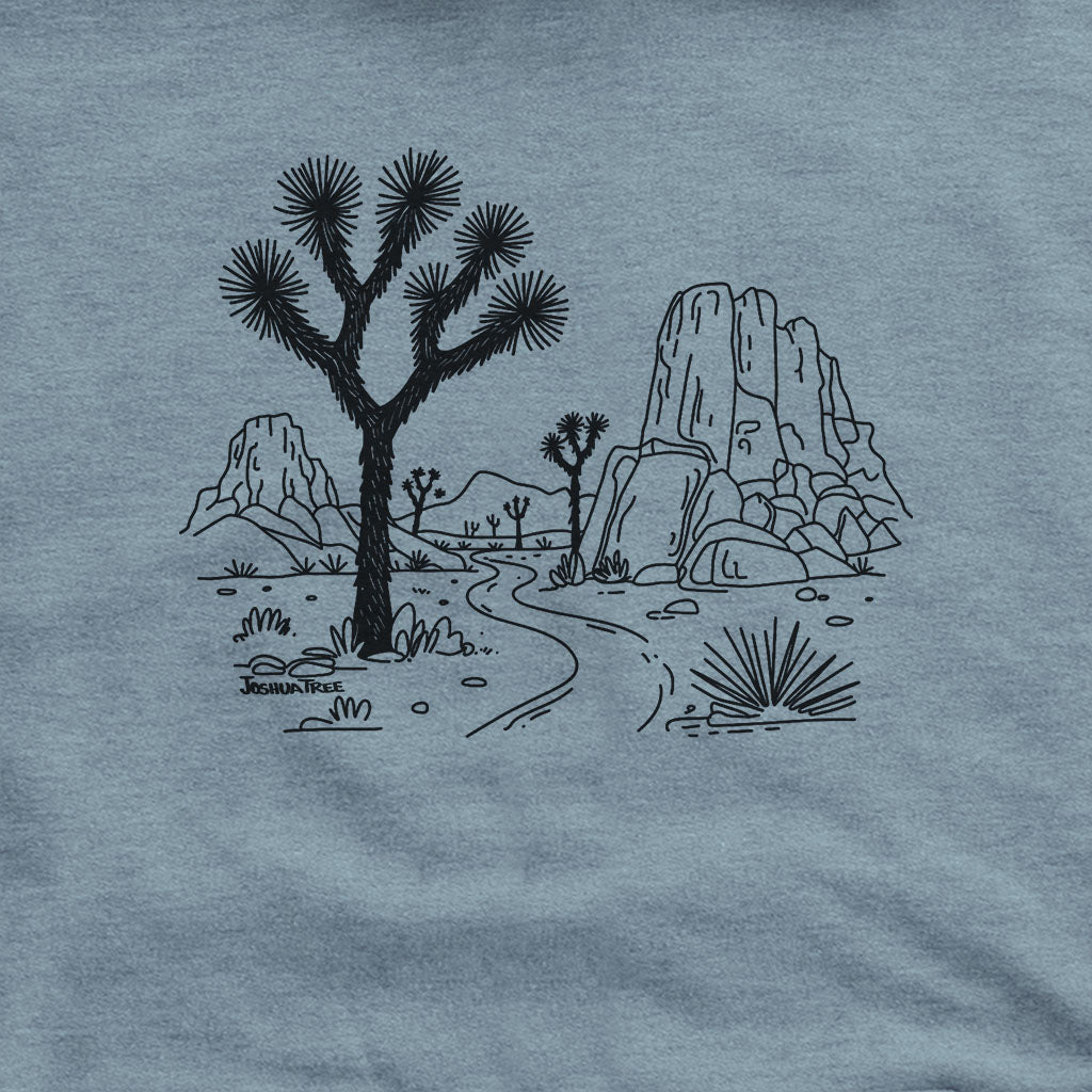 Joshua Tree Line Drawing Hoodie Adventure and Outdoors Themed Hoodie