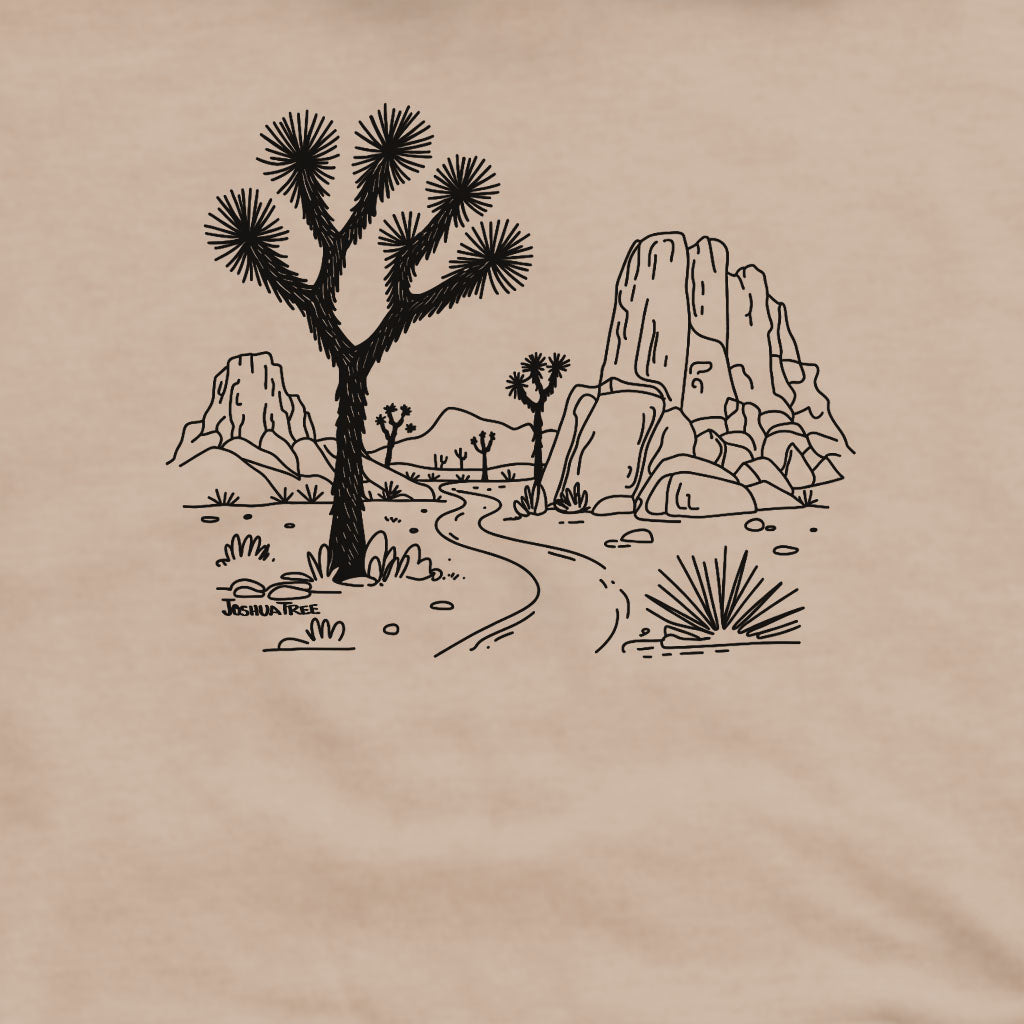 Joshua Tree Line Drawing Crewneck Sweatshirt Adventure and Outdoors Themed Sweatshirt