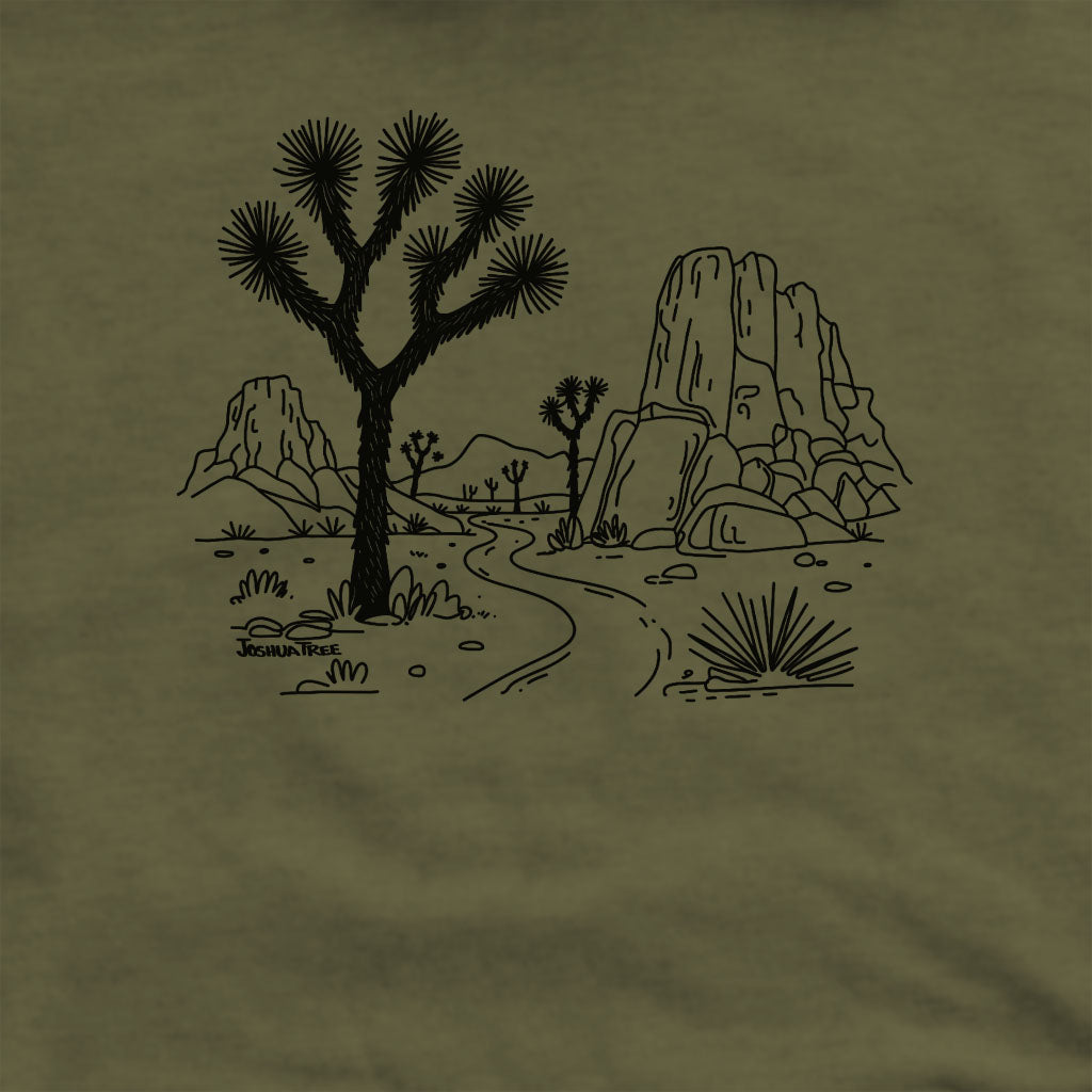 Joshua Tree Line Drawing Crewneck Sweatshirt Adventure and Outdoors Themed Sweatshirt