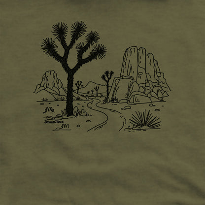 Joshua Tree Line Drawing Crewneck Sweatshirt Adventure and Outdoors Themed Sweatshirt