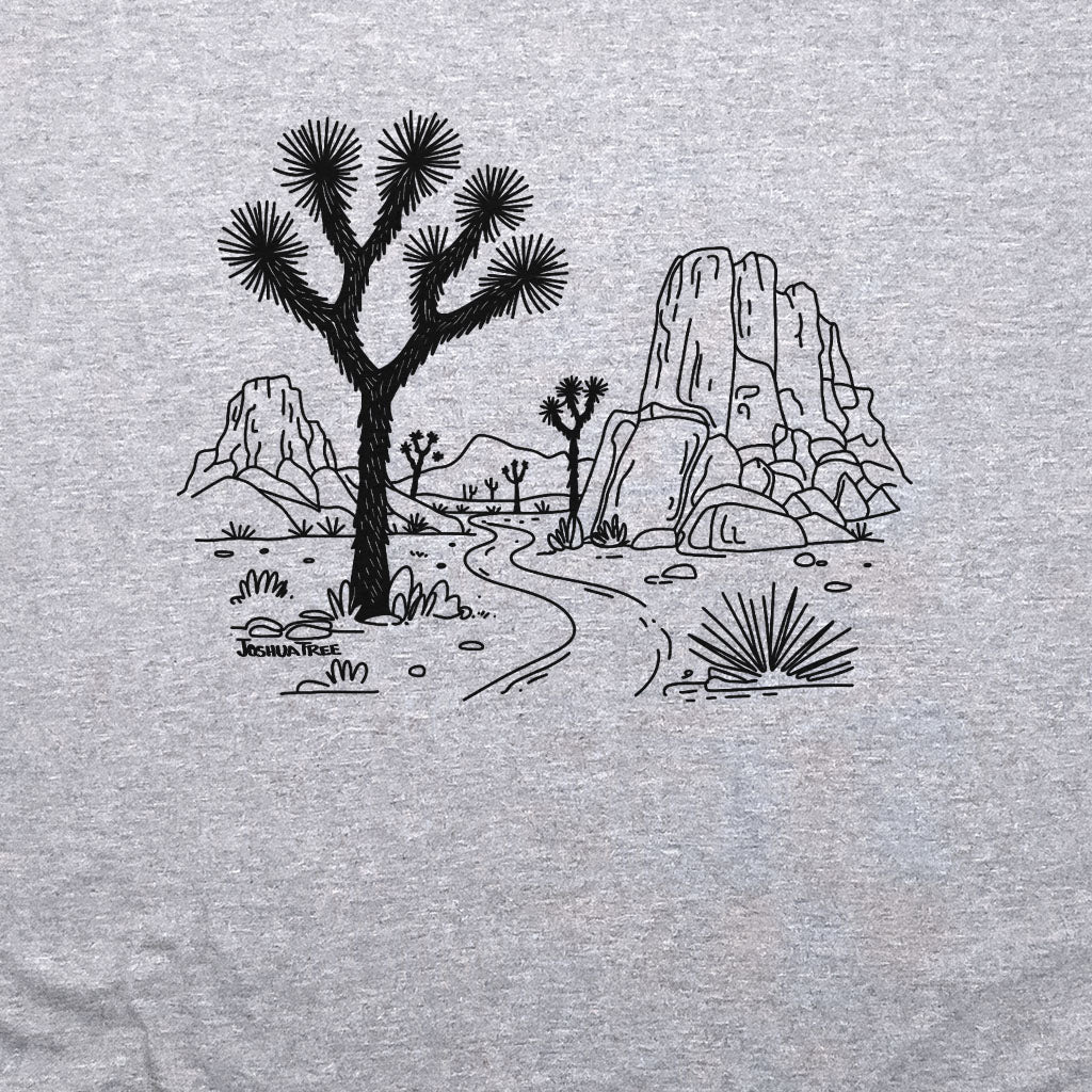 Joshua Tree Line Drawing Crewneck Sweatshirt Adventure and Outdoors Themed Sweatshirt