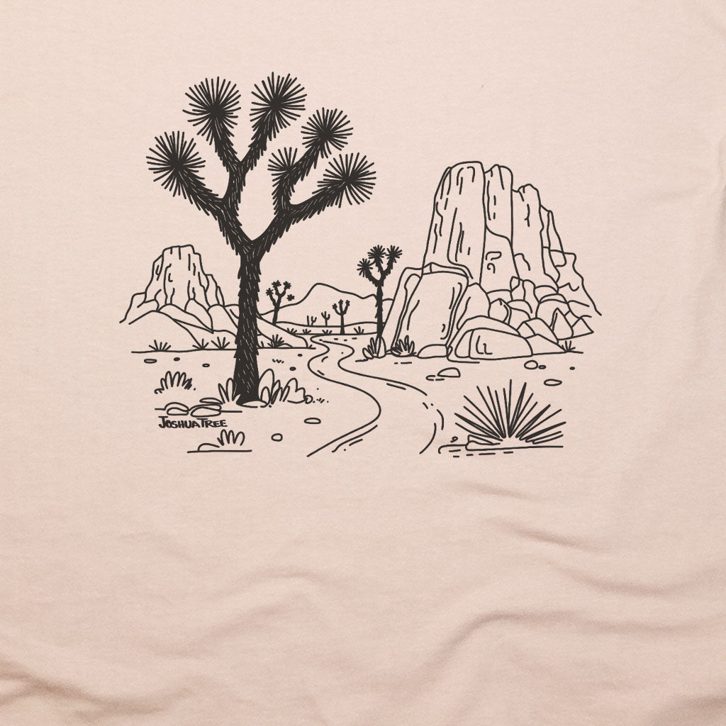 Joshua Tree Line Drawing T-Shirt Adventure and Outdoors Themed T-Shirt