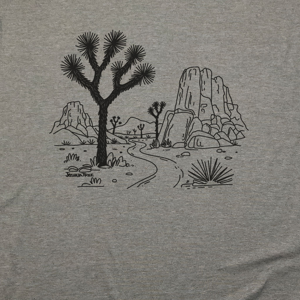 Joshua Tree Line Drawing T-Shirt Adventure and Outdoors Themed T-Shirt