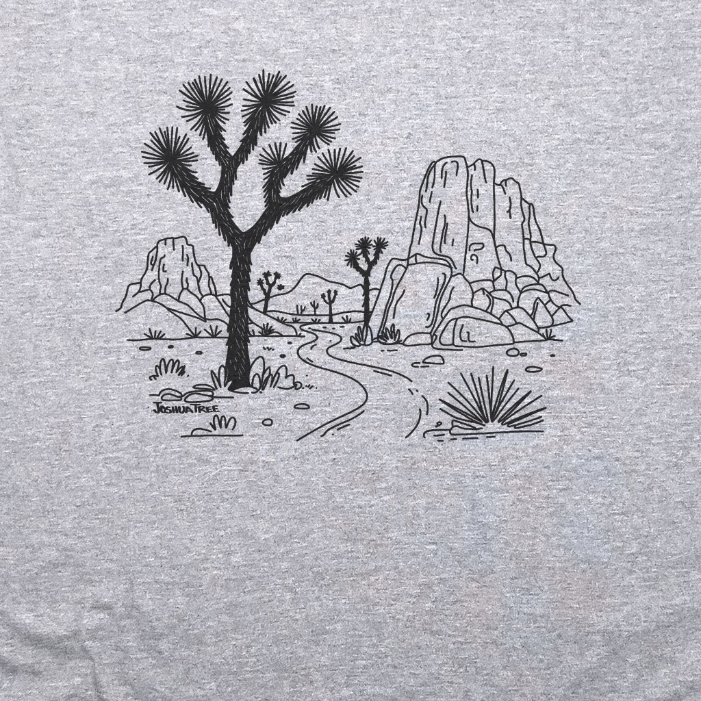 Joshua Tree Line Drawing T-Shirt Adventure and Outdoors Themed T-Shirt