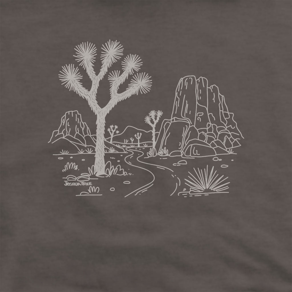 Joshua Tree Line Drawing Hoodie Adventure and Outdoors Themed Hoodie