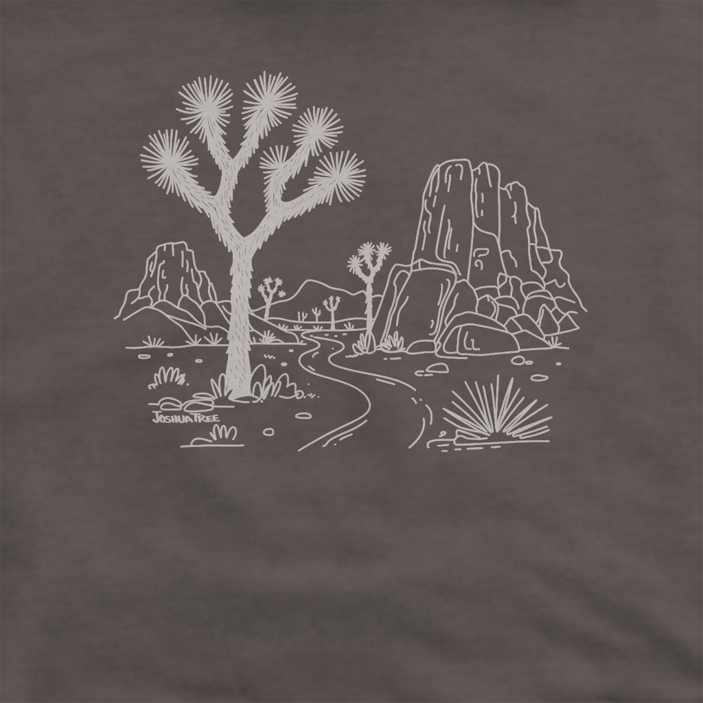 Joshua Tree Line Drawing Crewneck Sweatshirt Adventure and Outdoors Themed Sweatshirt