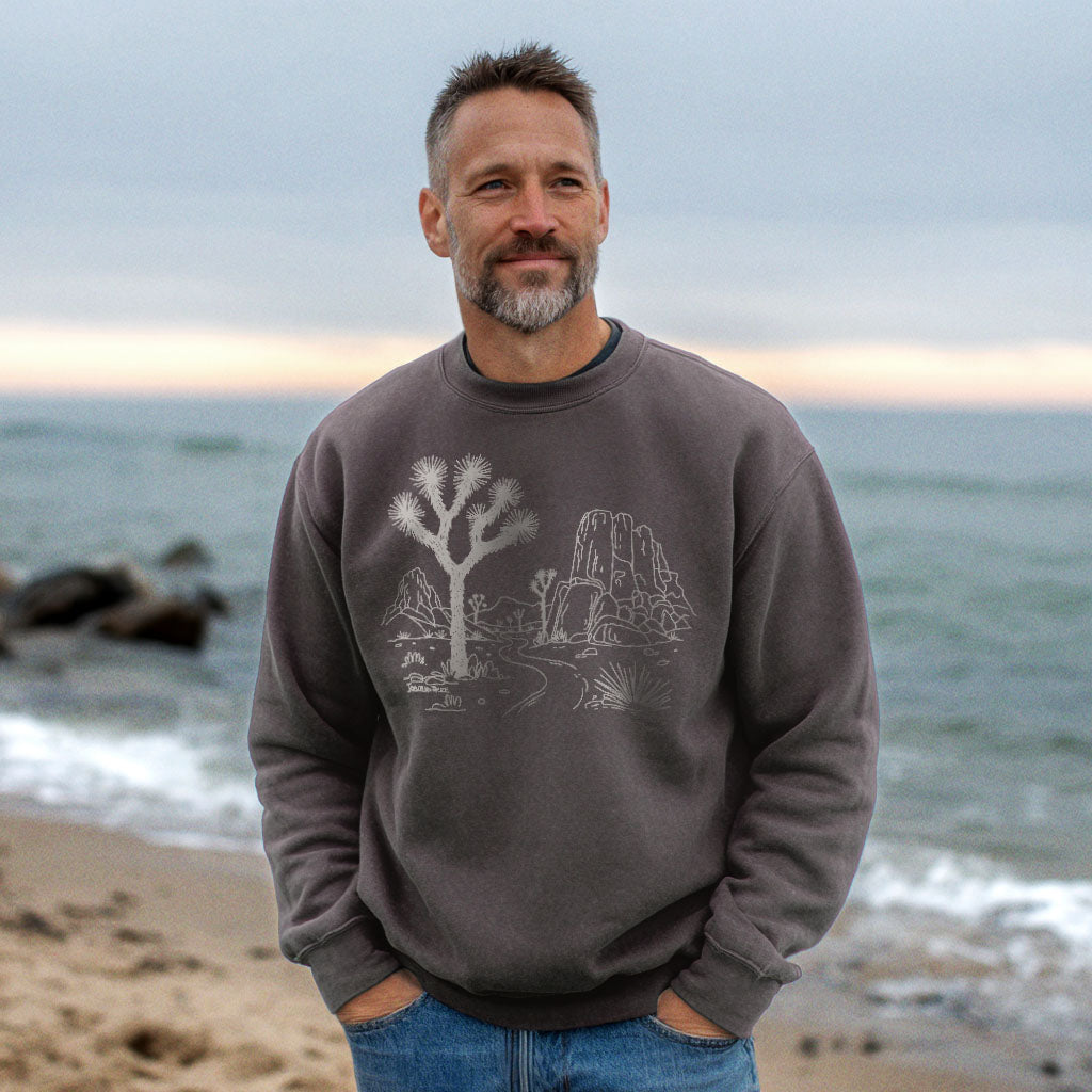 Joshua Tree Line Drawing Crewneck Sweatshirt Adventure and Outdoors Themed Sweatshirt