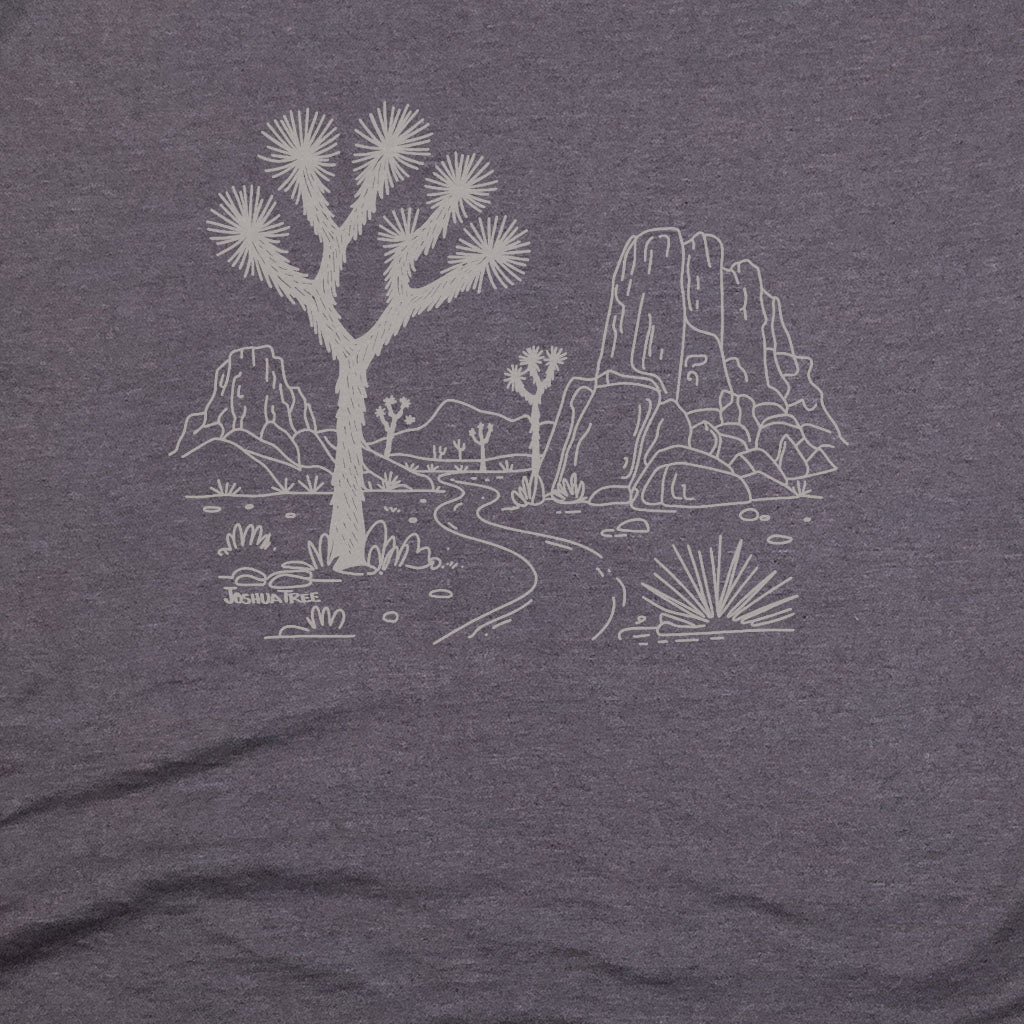 Joshua Tree Line Drawing T-Shirt Adventure and Outdoors Themed T-Shirt