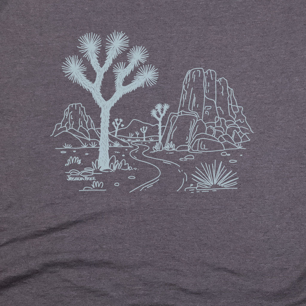 Joshua Tree Line Drawing T-Shirt Adventure and Outdoors Themed T-Shirt