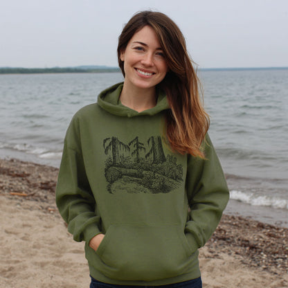 Olympic Line Drawing Hoodie Adventure and Outdoors Themed Hoodie