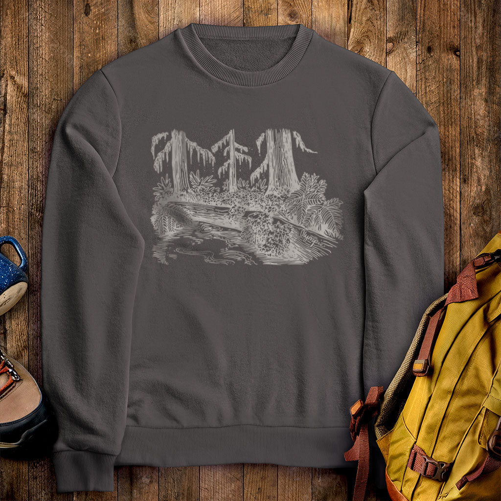 Olympic Line Drawing Crewneck Sweatshirt Charcoal Adventure and Outdoors Themed Sweatshirt