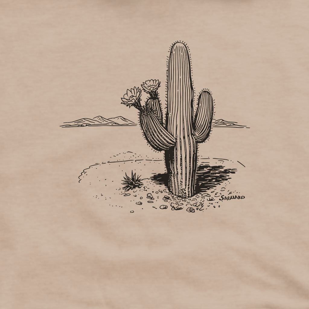 Saguaro Line Drawing Hoodie Adventure and Outdoors Themed Hoodie