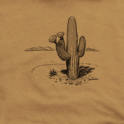 Saguaro Line Drawing Hoodie Adventure and Outdoors Themed Hoodie
