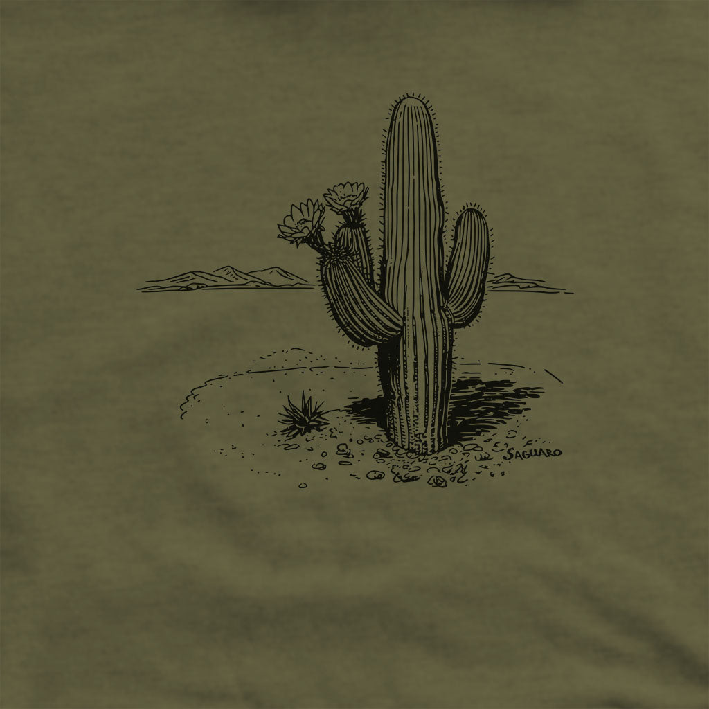 Saguaro Line Drawing Hoodie Adventure and Outdoors Themed Hoodie