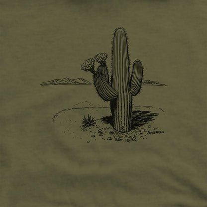Saguaro Line Drawing Hoodie Adventure and Outdoors Themed Hoodie