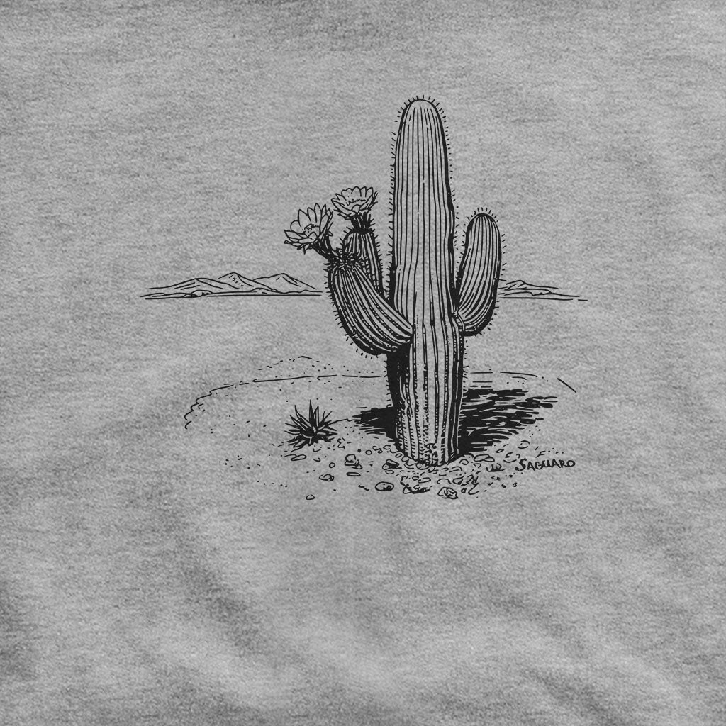 Saguaro Line Drawing Hoodie Adventure and Outdoors Themed Hoodie