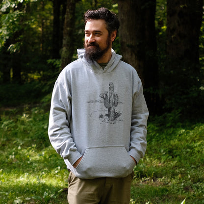 Saguaro Line Drawing Hoodie Adventure and Outdoors Themed Hoodie