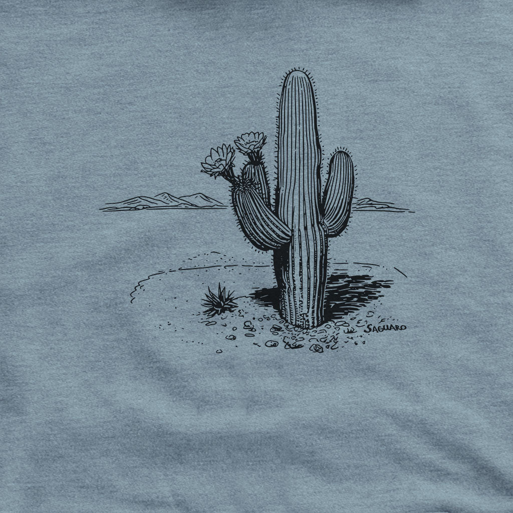 Saguaro Line Drawing Hoodie Adventure and Outdoors Themed Hoodie