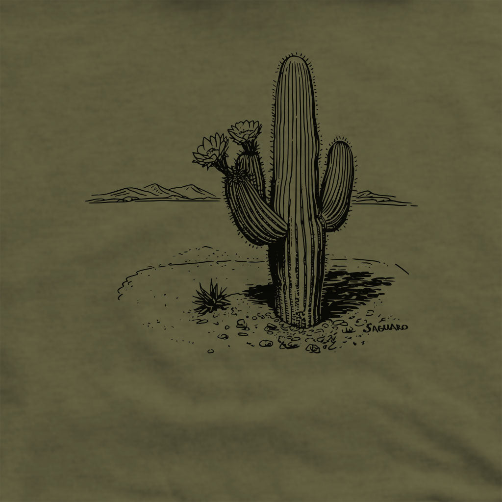Saguaro Line Drawing Crewneck Sweatshirt Adventure and Outdoors Themed Sweatshirt