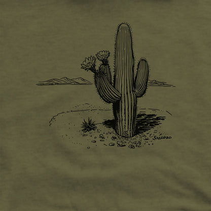 Saguaro Line Drawing Crewneck Sweatshirt Adventure and Outdoors Themed Sweatshirt