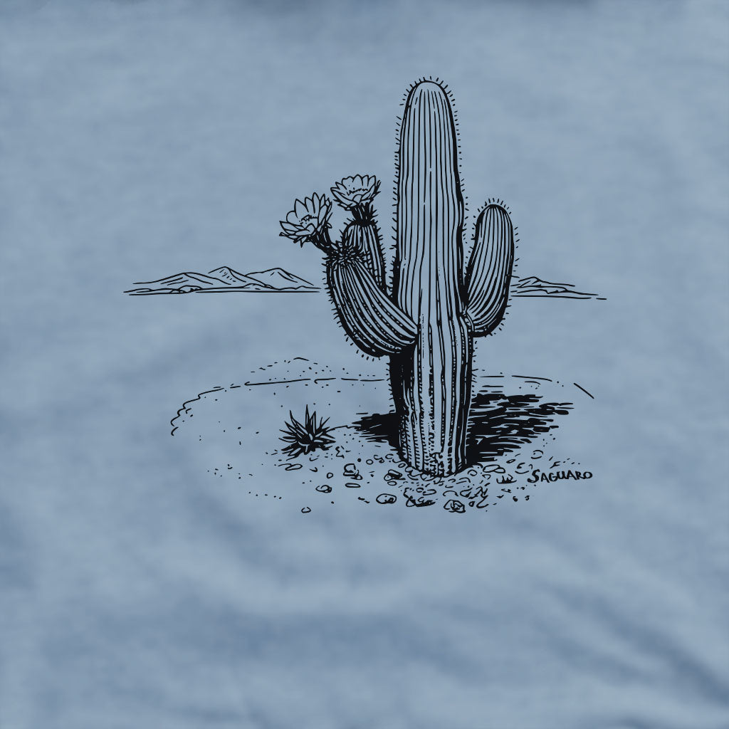 Saguaro Line Drawing Crewneck Sweatshirt Adventure and Outdoors Themed Sweatshirt